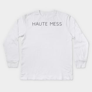 Haute Mess Glitter High Fashion Kids Long Sleeve T-Shirt